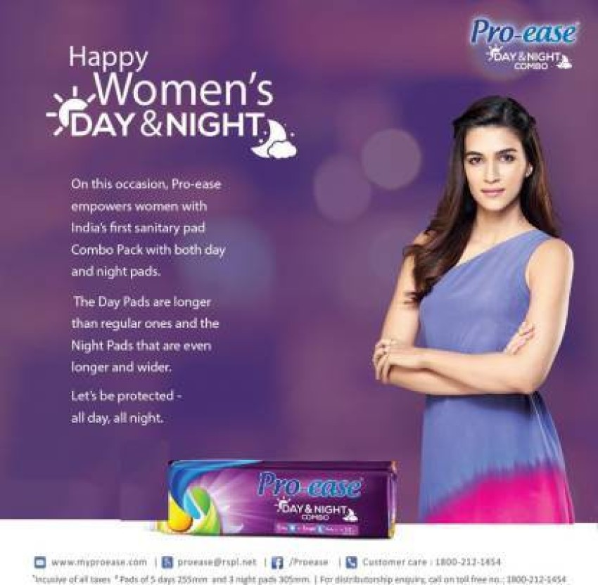 Pro-ease Go Long 17+17 pads wings (25 mm) longer Sanitary Pad, Buy Women  Hygiene products online in India