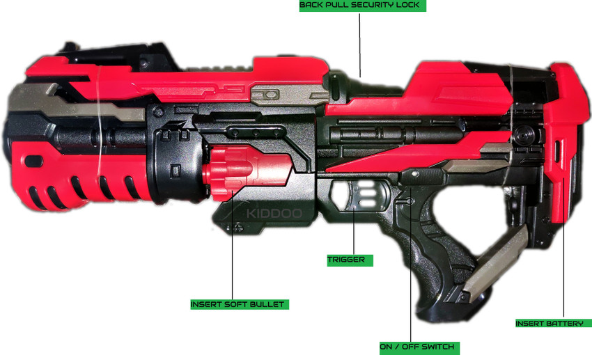 Kiddoo HIGH SPEED SOFT BULLET MOTORIZED MACHINE GUN WITH 10X SOFT