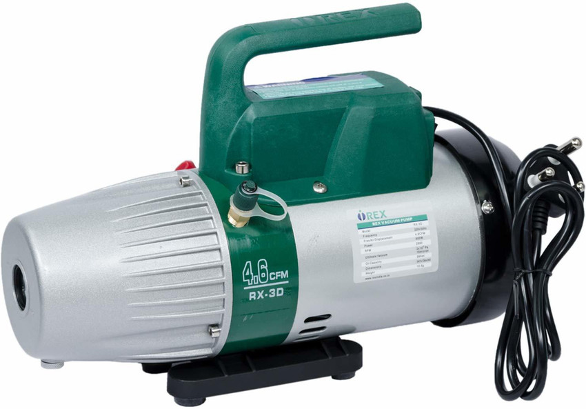 iRex RX 3D Double Stage Vacuum Pump with a capacity of 4.6 CFM AC Refrigerant Air Vacuum Pump Wine Degassing Medical Food Processing Air Conditioning Vacuum Pump 2 Stage 4.6 CFM 10.5Kg Submersible Wat...