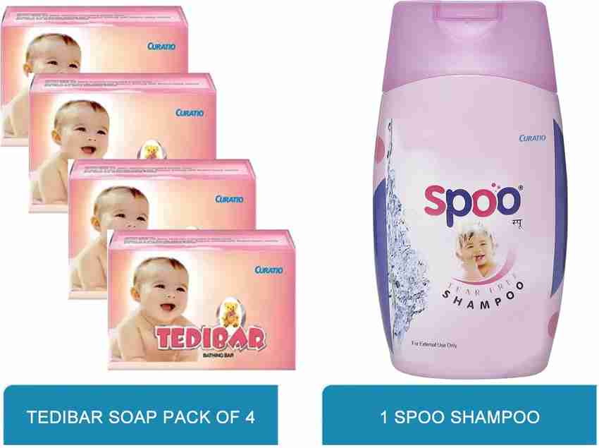 CURATIO Skincare Tedibar Bathing Soap for Babies 75g Pack of 4
