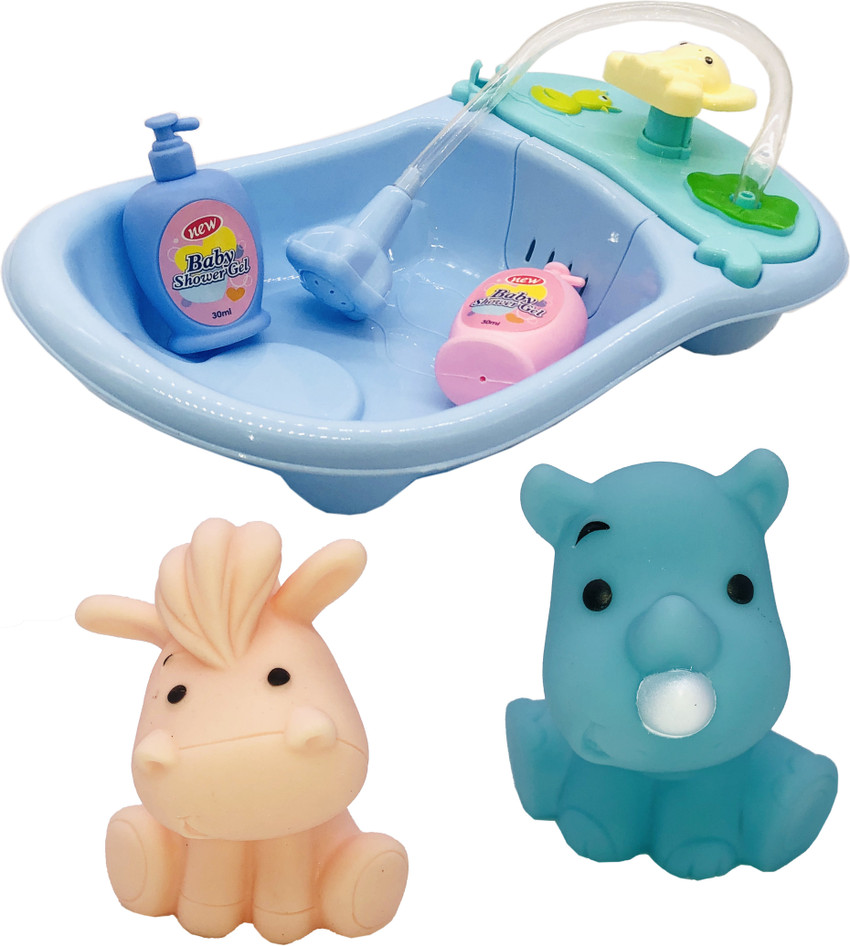 Toyify Pack of 6 Babies Bath toys Set For Small Kids With Bath Tub Toy When They Take Bath or To Play In Hands With Chu Chu Sound Rubber Toy Kids can
