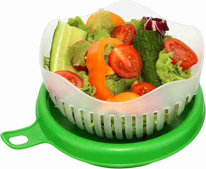 Salad Cutter Bowl, Upgraded Easy Salad Maker, Fast Fruit Vegetable Chopper  for Fresh Veggies (Blue) 