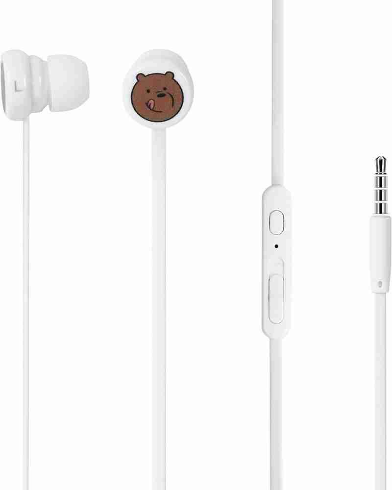 MINISO We Bare Bears In Ear Mic Headphones Storage bag Pink