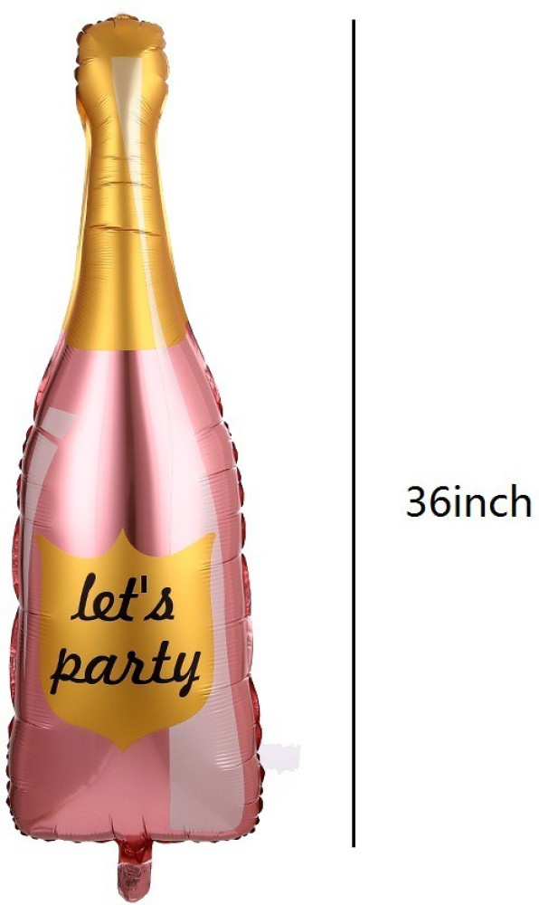 Bash N Splash Printed Rose Gold Bottle Lets Party Foil  Balloon Birthday Bachelor Hen Party 36 Inch Balloon - Balloon