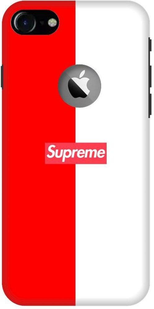 FULLYIDEA Back Cover for Apple iPhone 8 Logo, SUPREME RED WHITE