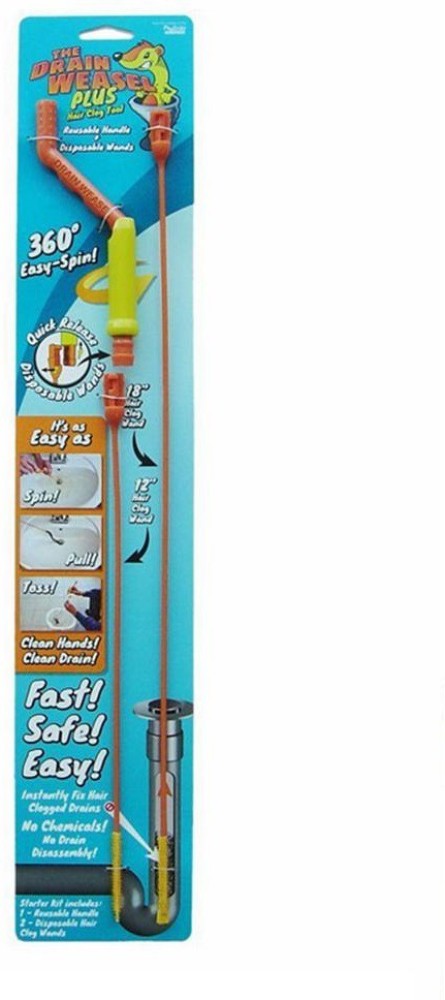 Drain Weasel Plus Hair Clog Remover 2 Wand Starter Kit Drain Snake