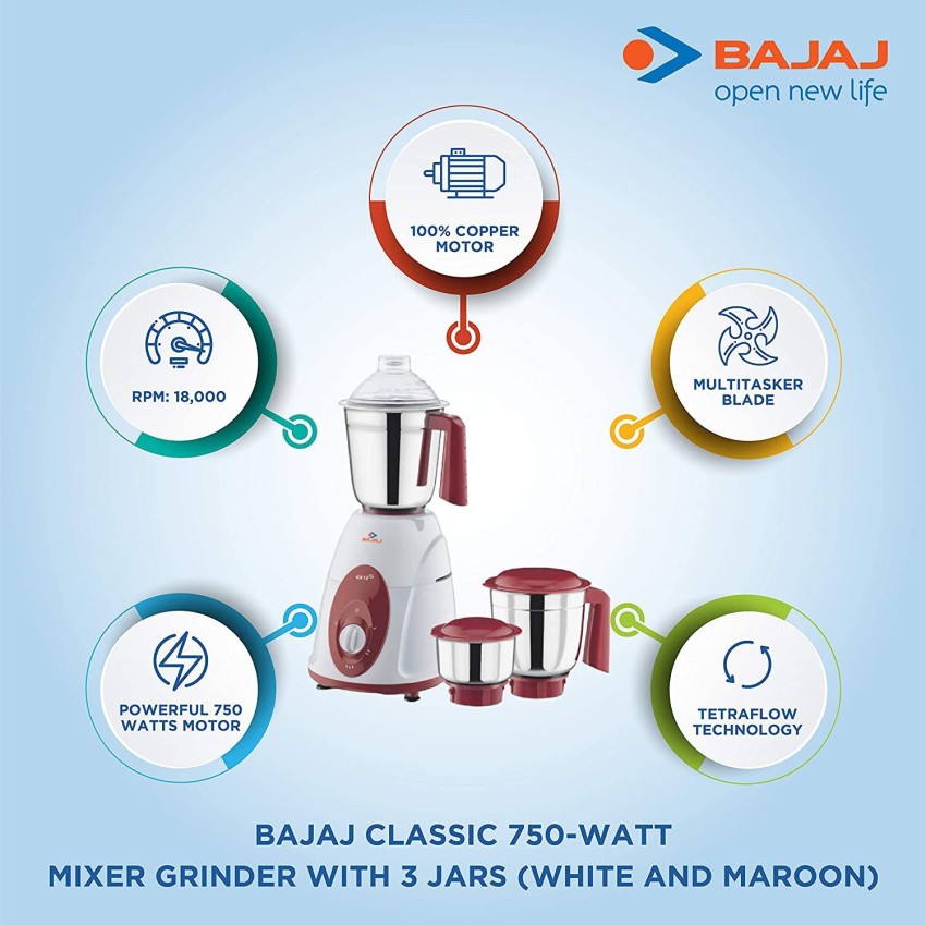 Bajaj mixer deals grinder price 750w