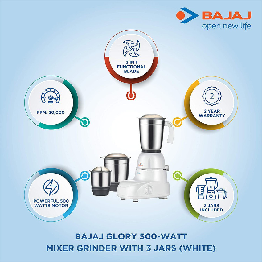 Bajaj mixer grinder glory price sale