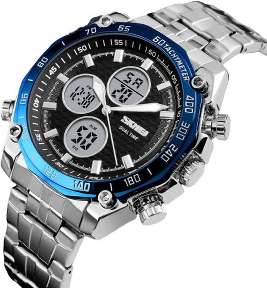 SKMEI Analog Digital Watch For Men Buy SKMEI Analog Digital Watch For Men 1302 Blue Original Analog Digital Wrist Watch Online at Best Prices in India Flipkart