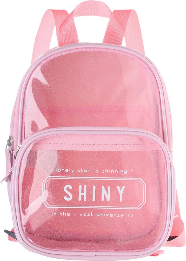MINISO Backpack See Through Zipper Trendy Fashionable  Stylish Bag for Women Girls, Pink Backpack - Backpack