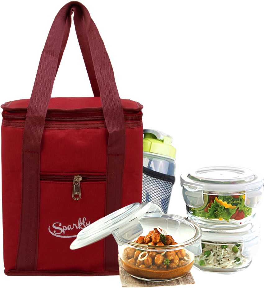 Buy Signoraware Deep Violet 800 ml Flat Lunch Box with Bag, 539 Online At  Best Price On Moglix