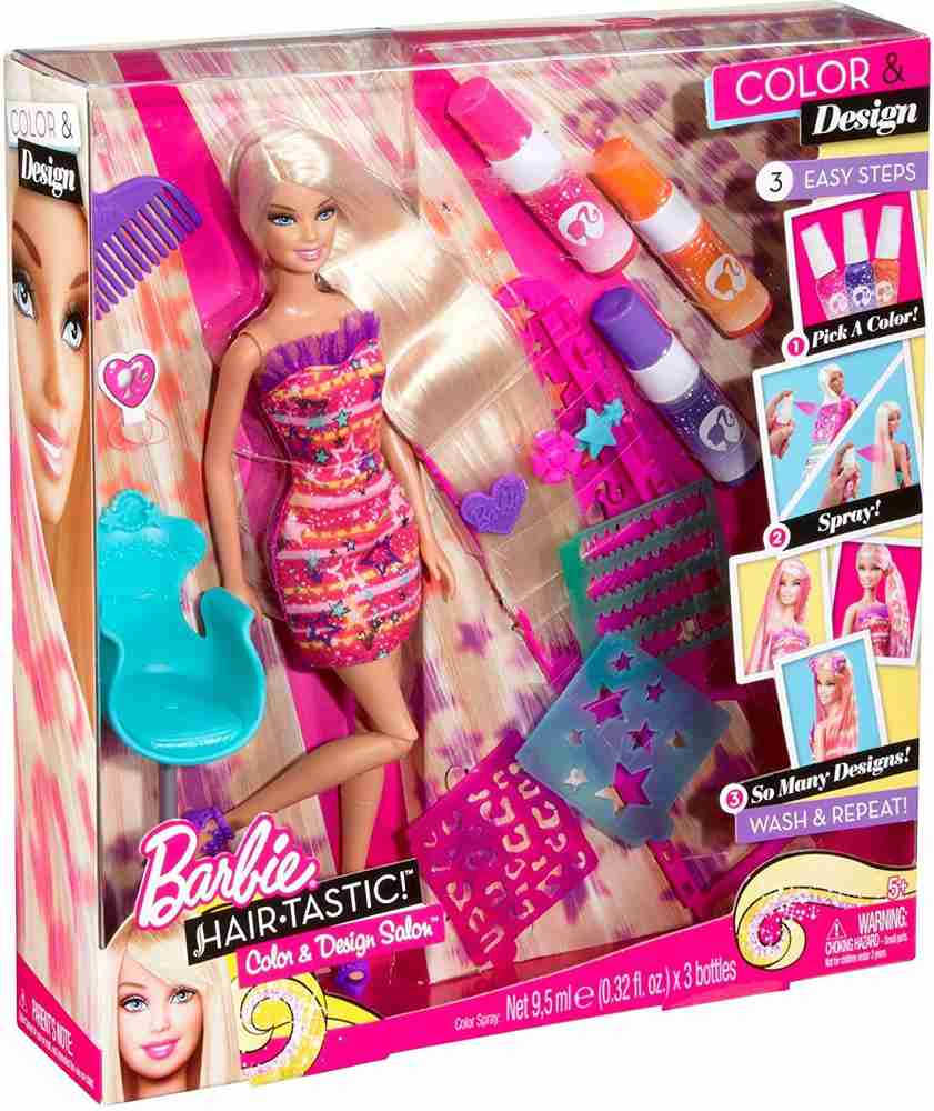 BARBIE X2345 Hairtastic Color and Design Salon Doll X2345
