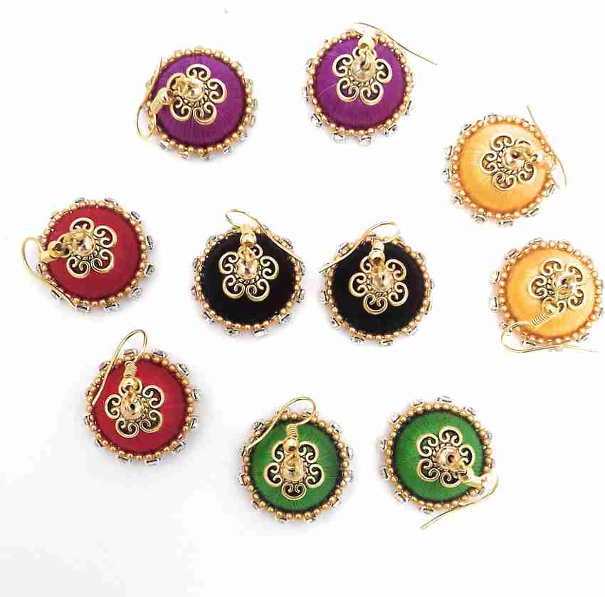 Small silk thread earrings store