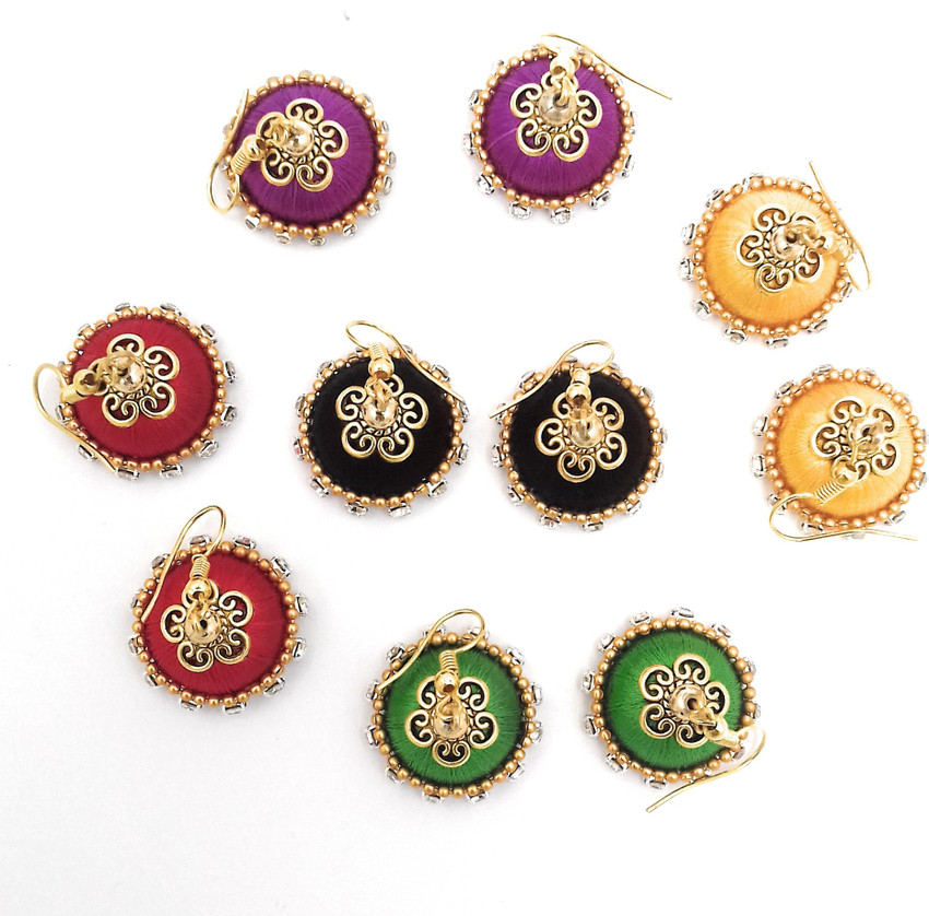 Silk thread discount jhumkas price