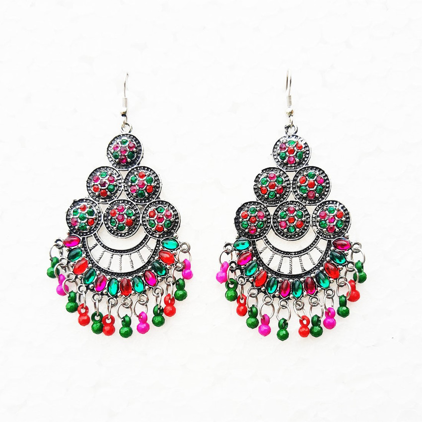 Flipkart Buy Fashion Factory Beautiful Multi Color stone long earring for women and girl Alloy Chandbali Earring Drops Danglers Online at Best Prices in India