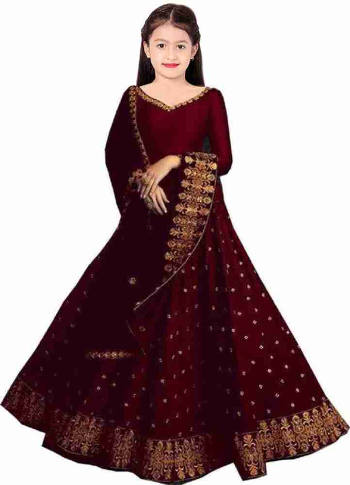 saiyaara fashion Girls Lehenga Choli Ethnic Wear Embroidered