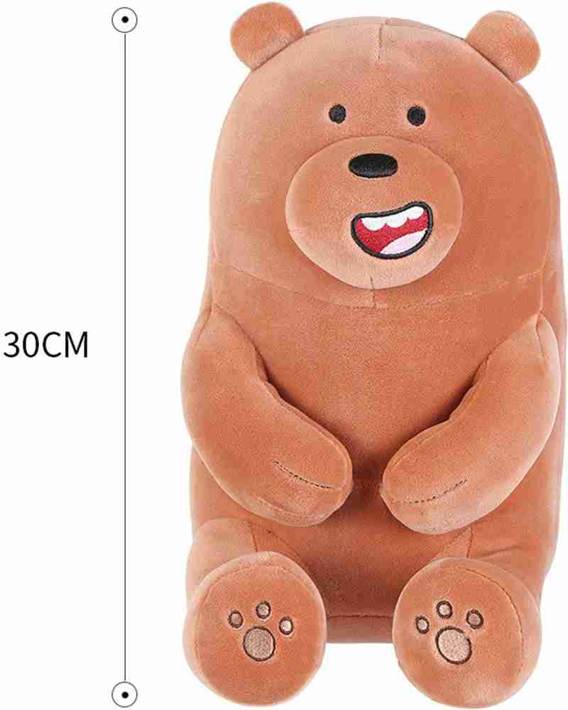 MINISO We Bare Bears Lovely Sitting Stuffed Plush Grizzly Soft Toy for Kids Brown 30 cm We Bare Bears Lovely Sitting Stuffed Plush Grizzly Soft Toy for Kids Brown
