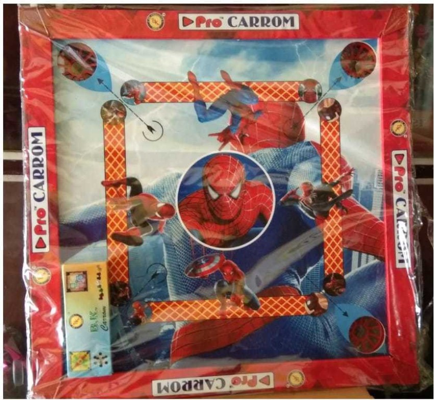 DEZICON ECOM spiderman Carrom Board with Ludo 2 in 1 Game (20x20 Inches)  Carrom Board Board Game Carrom Board Board Game - spiderman Carrom Board  with Ludo 2 in 1 Game (20x20