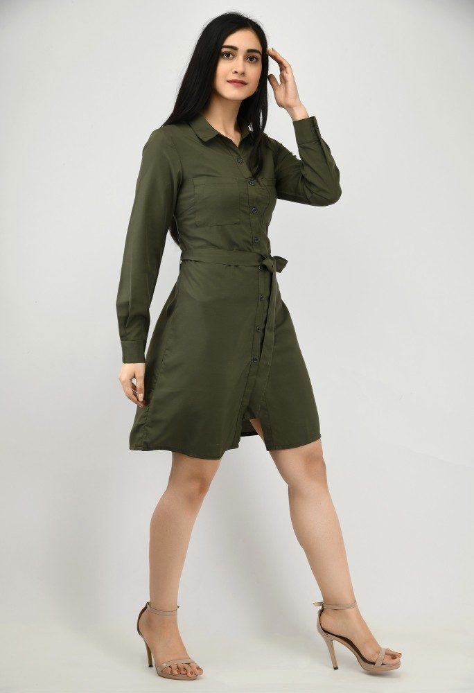 ALISHA FASHION Women Shirt Dark Green Dress - Buy ALISHA FASHION Women  Shirt Dark Green Dress Online at Best Prices in India