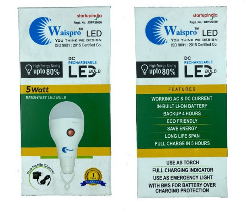 5 watt discount rechargeable led bulb