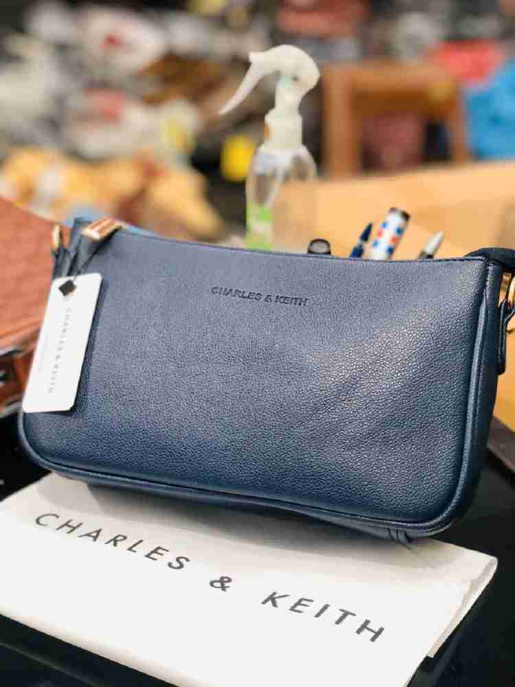 Charles and Keith Blue Sling Bag Crossbody Sling Bag With Detachable Strap Belt Blue Price in India Flipkart