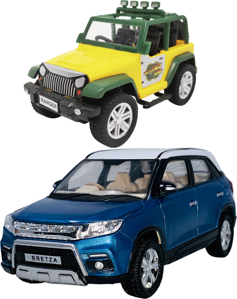 Giftary Set Of Of 2 Small Size Made Of Plastic Jungle Adventure Jeep Toy Indian SUV Car Toy For Kids Toys For Babies Children Very Small Size 2 Combo Offer Set Of Of