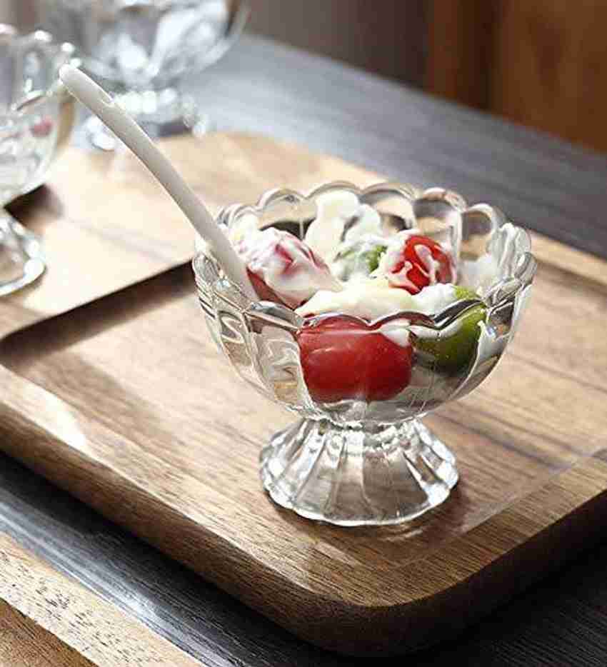 RD Brothers Glass Candy Bowl Ice Cream Bowl Set 120ml Dessert Bowl Clear Glass Dessert Bowl Clear Pack of 6 Price in India Buy RD Brothers Glass Candy Bowl Ice Cream