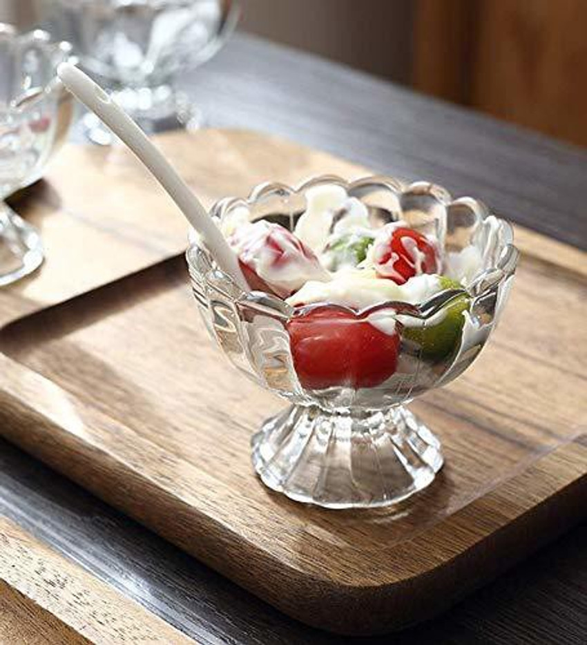 Glass ice cream bowls top