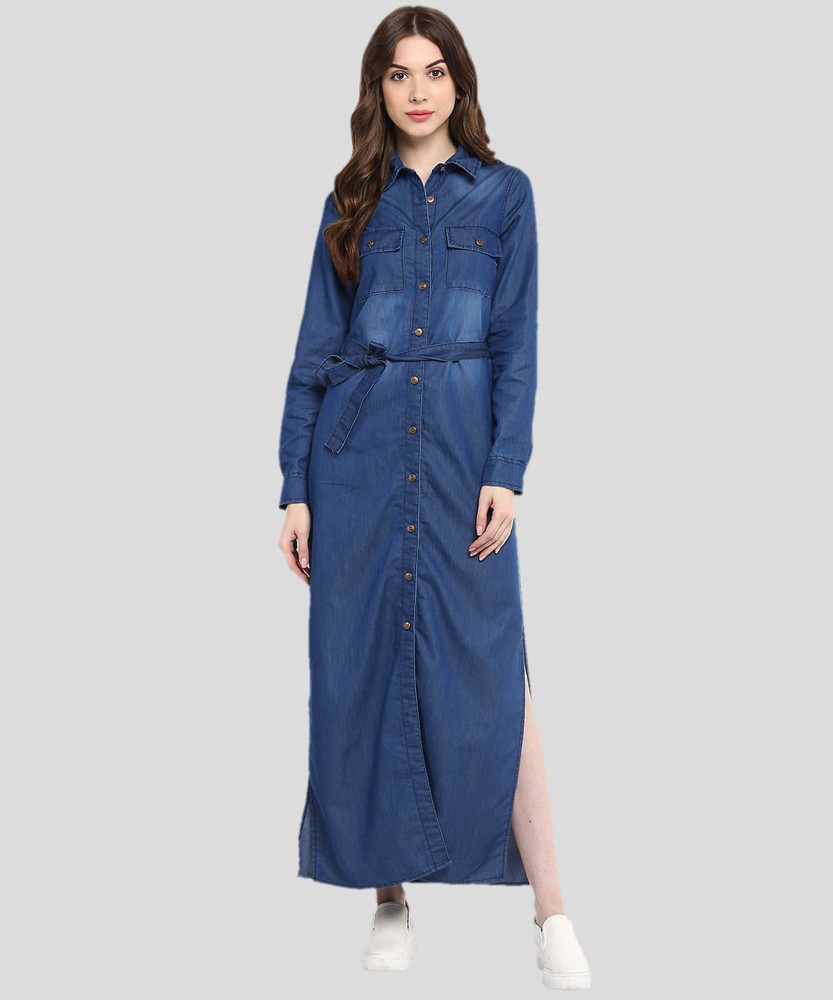 Top 158+ denim maxi dress online india best - dedaotaonec