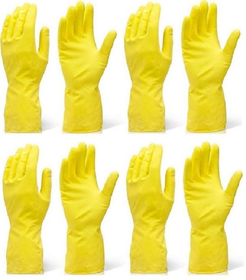 India Fire Tech YW04 Yellow Rubber Gloves HouseHold Tpye Safety