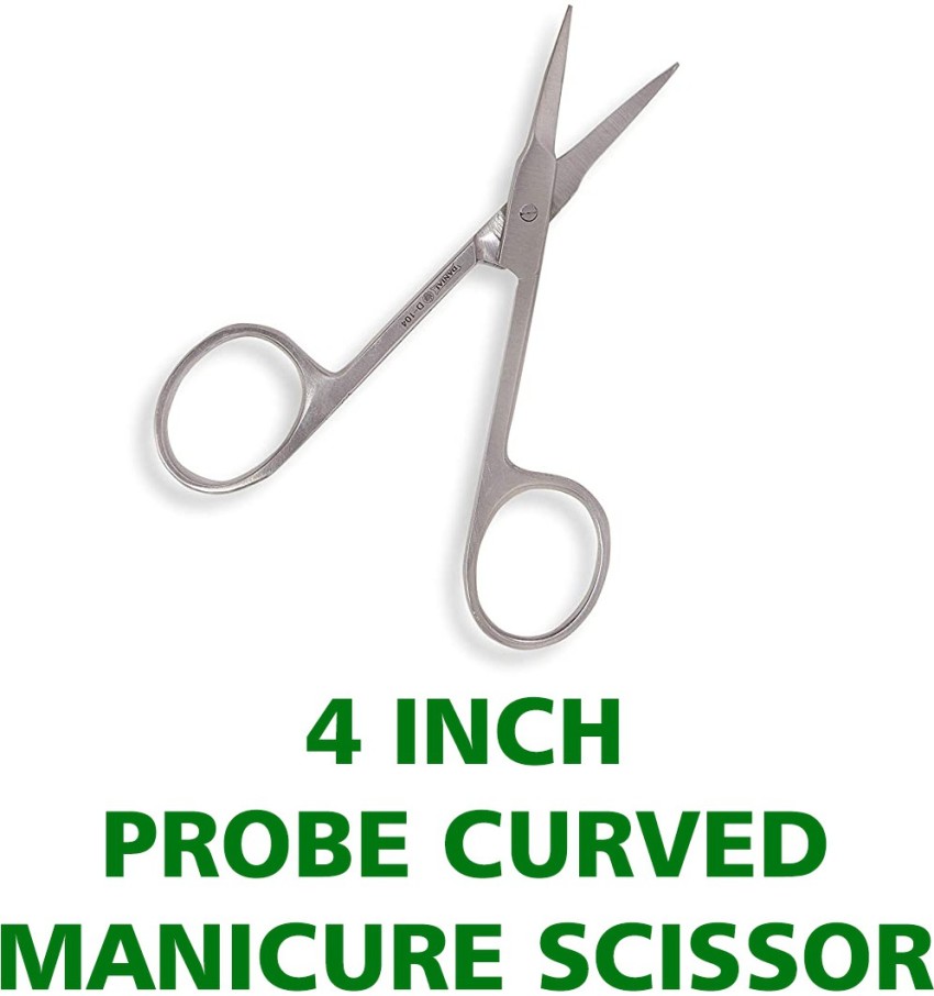 Small Scissors - Nail Cuticle Scissors/ Manicure Scissors Kit - Straight  and Curved Blade Beauty Scissor for Beard/ Mustache, Nose Hair, Eyelashes  and Eyebrow Trimming 