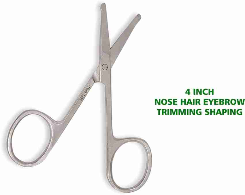 Eyebrow Scissors and Three Eyebrow Brushs, beard and nose trimming scissors  eyelash with curved craft stainless steel scissors