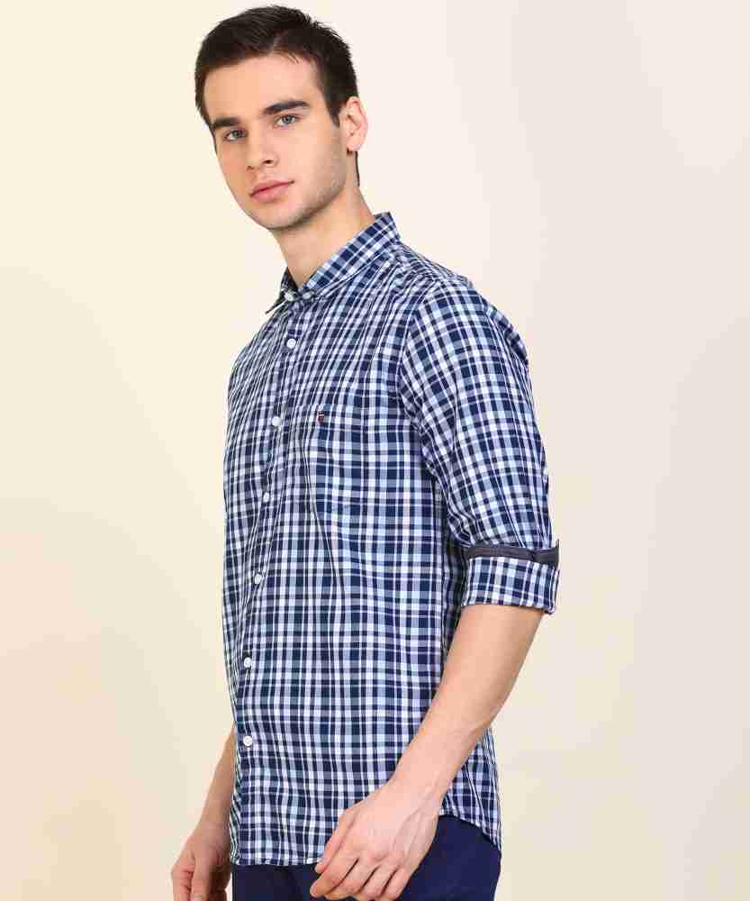 Buy Louis Philippe Jeans Men Slim Fit Checked Pure Cotton Casual