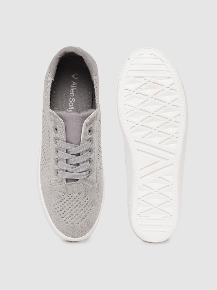 Allen Solly Women Grey Woven Design Sneakers Sneakers For Women