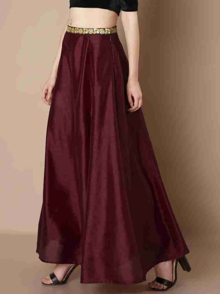 Maroon colour outlet skirt