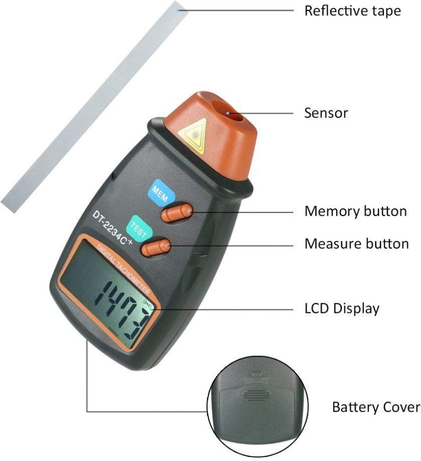STEPPING Digital Laser Non Contact Photo Tachometer RPM Meter