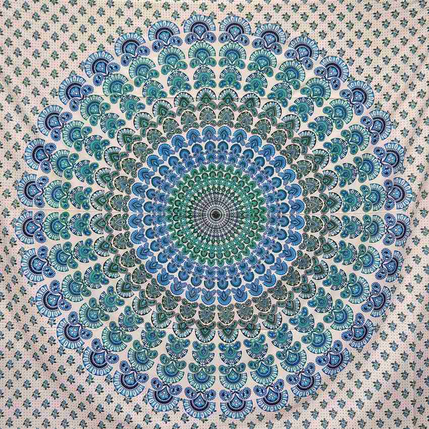 Floral Peacock Mandala Round Yoga/ Beach /Picnic Mat, For Decoration, Size:  49 Inch at Rs 225/piece in Jaipur