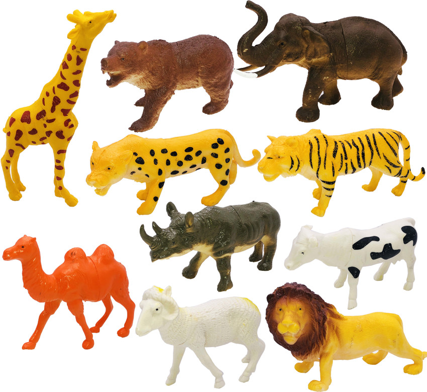 Toyify Pack Of 10 Animals Figures Toys Realistic Small Size