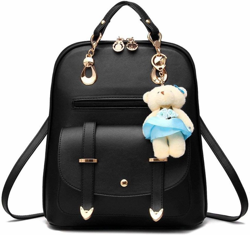 LittleHug Girl s Fashion Pithu Bag for Travel School Material PU Leather Pack of 1 2 L Backpack Black Price in India Flipkart