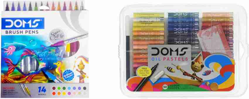 Doms Super Soft Tip Pastel Shades Brush Pen Set of 12+1 Best Fast Free  Shipping