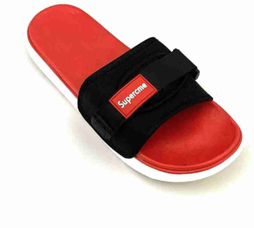 Supreme flip flops online red