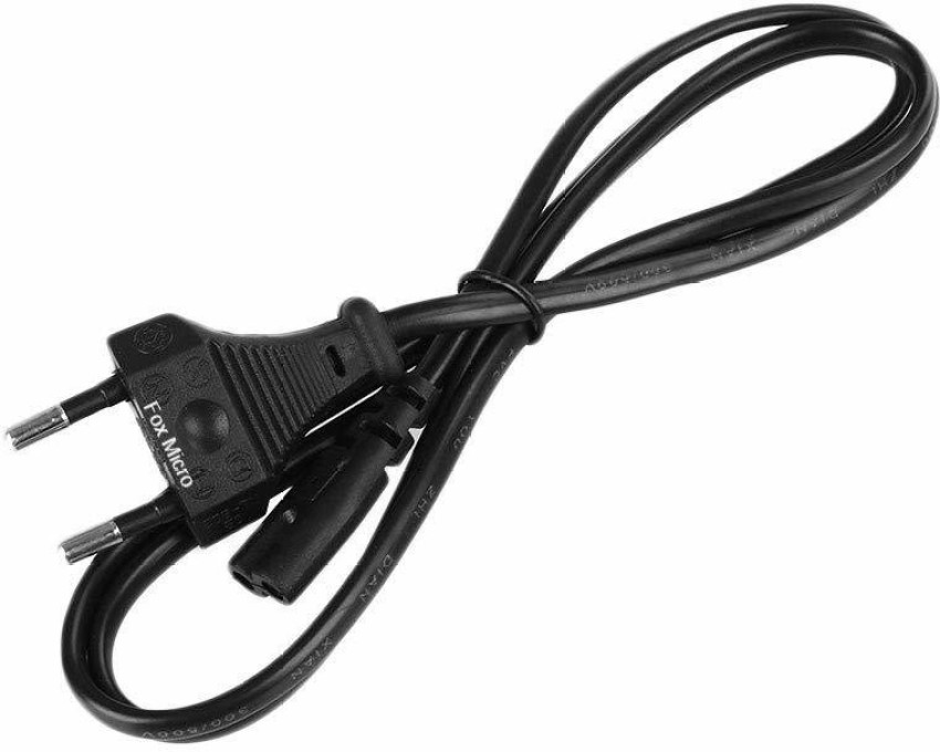 FOX MICRO Power Cord 1.5 m 1.5 METER Power Cable Cord For Monitor/Cpu/Pc/Computer/Printer/Desktop/Smps  Lack (PACK OF 2 POWER CORD ) - FOX MICRO 