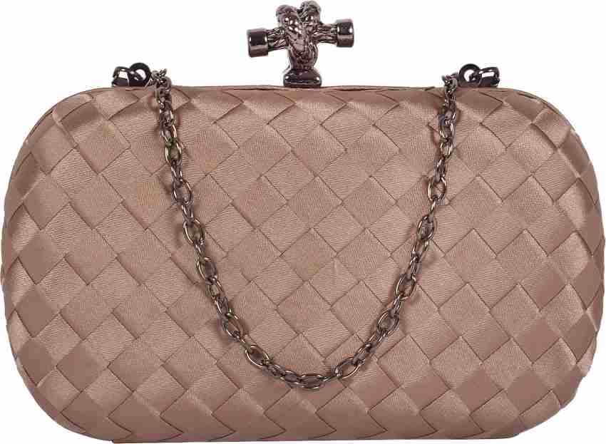 Bottega Veneta Party Khaki Clutch Khaki - Price in India