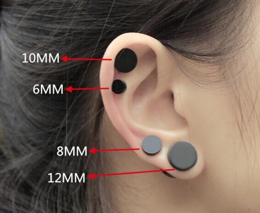 YZstyle 45 Pairs 612mm Black Stainless Steel Magnetic Fake Gauges Earring  Studs for Men Women Non Pierced EarringsHypoallergenic Black612mm 4  Pairs  Amazonin Jewellery