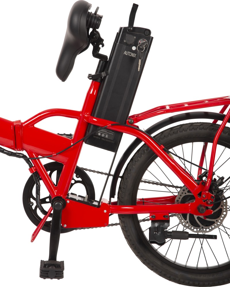 Autonix Easy Red Foldable Electric Bicycle Upto 25 km/hr Upto 40 km 20 inches Single Speed Lithium-ion (Li-ion) Electric Cycle Price in India