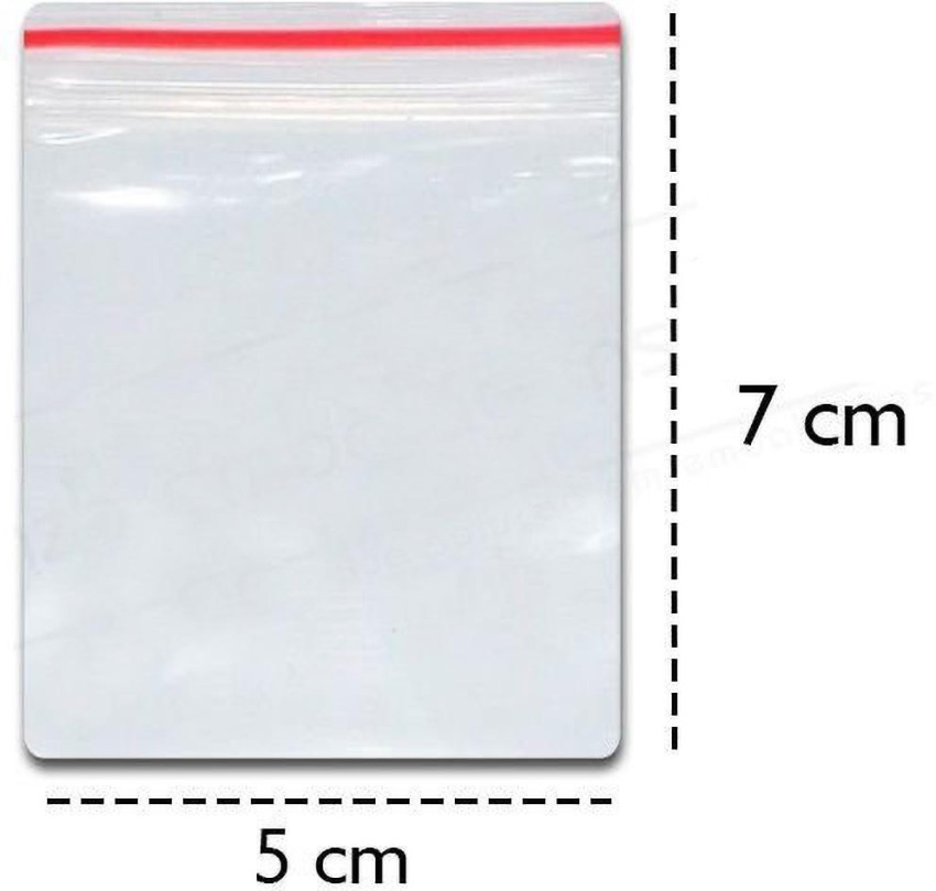 Zip Lock Pouch Bags (5 inch x 7 inch, 100 Pieces, Transparent)