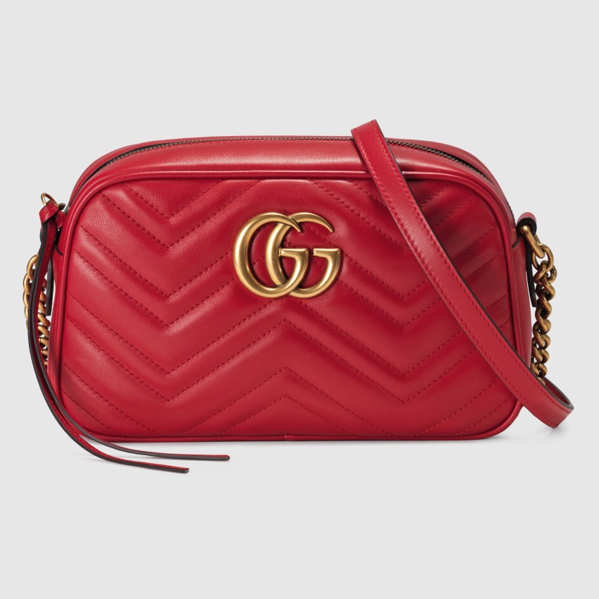 GG Marmont Small Shoulder Bag in Red - Gucci | Mytheresa