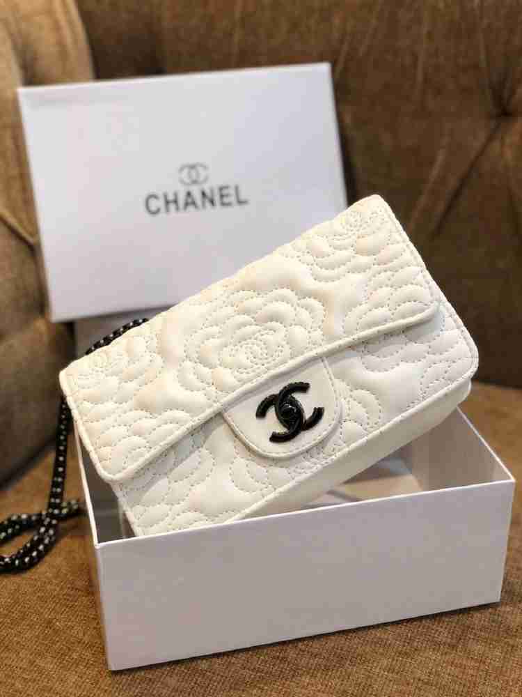 Chanel white sales sling bag