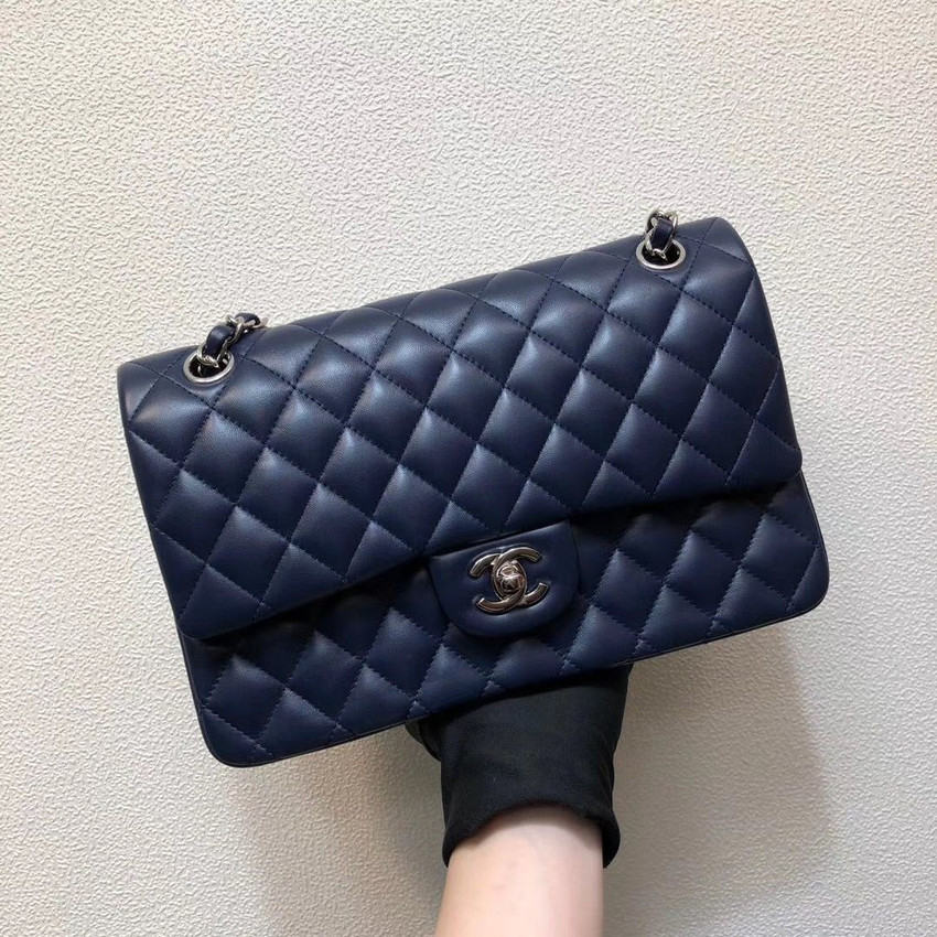 Chanel Blue Sling Bag Jumbo Caviar Quilted Flapover Sling HandBag For Women 13 8 5 Inch Dark Blue Price in India Flipkart