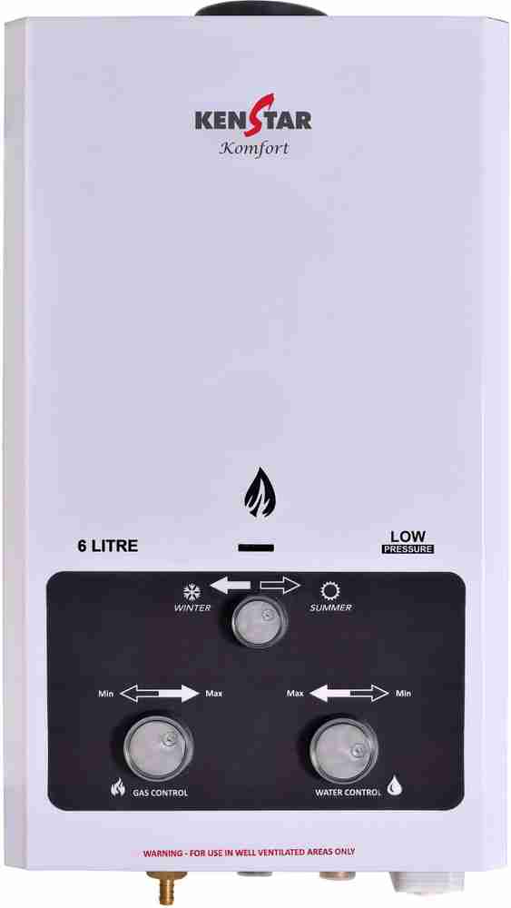 Kenstar 6 L Gas Water Geyser (KGGKOM06WM3VPN-DNC, White) Price in India -  Buy Kenstar 6 L Gas Water Geyser (KGGKOM06WM3VPN-DNC, White) online at  Flipkart.com